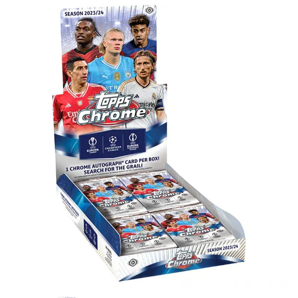 2023-24 Topps UEFA Club Competitions Chrome Soccer Hobby 12 Box Case