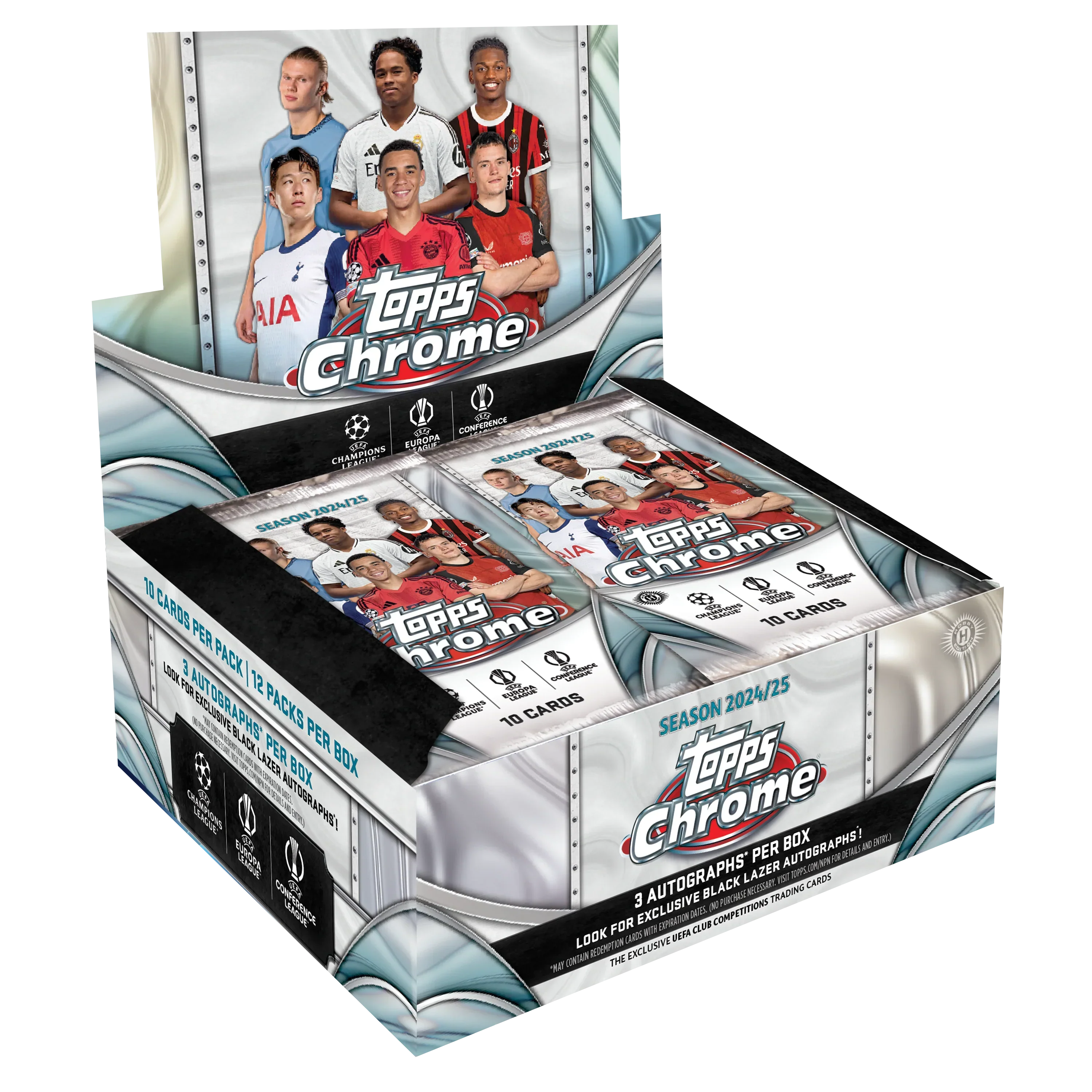 2024-25 Topps UEFA Club Competitions Chrome Soccer Jumbo 8 Box Case